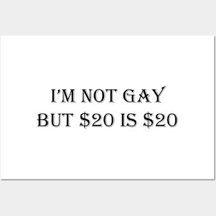 i’m not gay but $20 is $20 Posters and Art